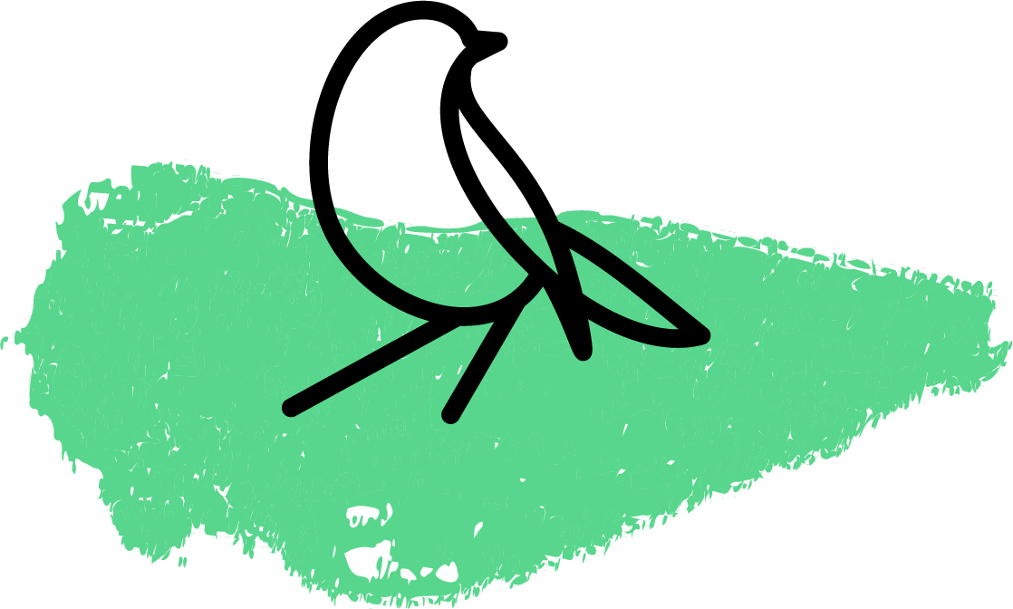 Nom d'oiseau du logo vert